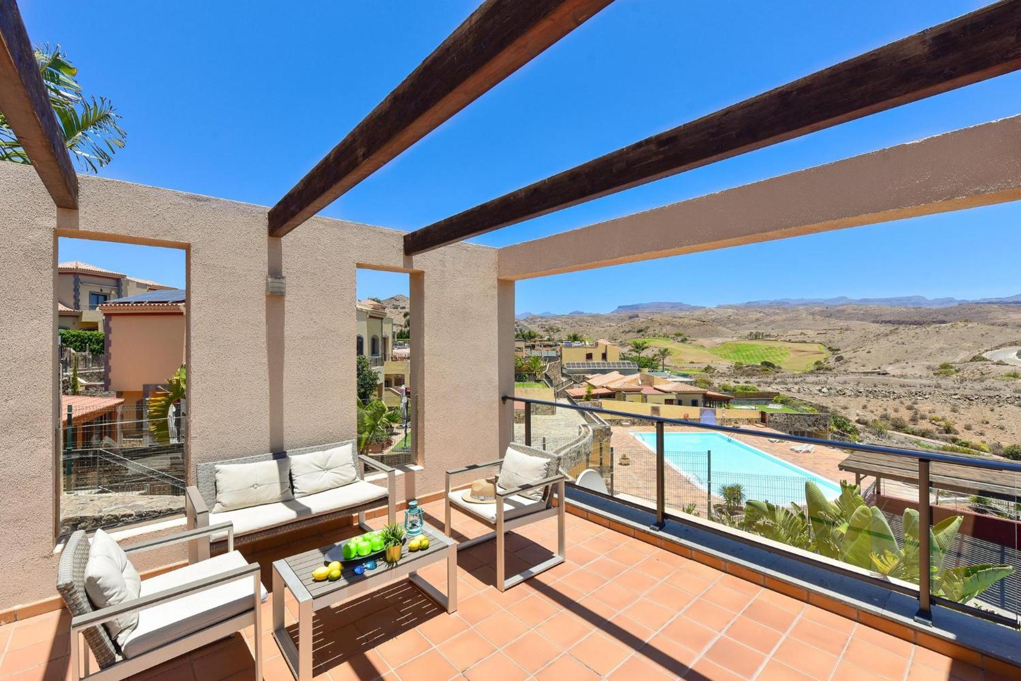 Salobre Terraza Uno Luxury Retreat In Gran Canaria Private Outdoor Pool Bbq Facilities Shaded Outdoor Dining Area Salobre Golf Villa Las Palmas de Gran Canaria